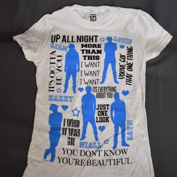 One Direction Juniors 1D Silhouettes Band Silhouette Shirt New XS - Picture 1 of 2